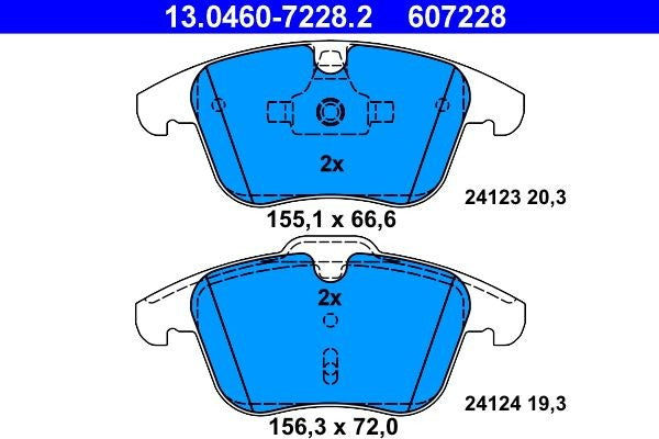 PASTIGLIA FRENO ATE 607228 - APPLICABILITA' LAND ROVER, FORD, VOLVO.