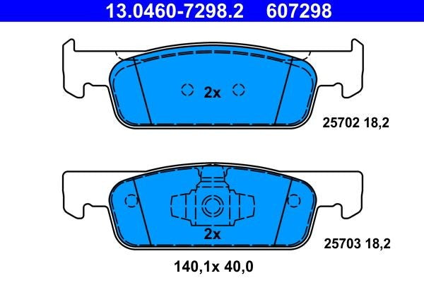 PASTIGLIA FRENO ATE 607298 - APPLICABILITA' DACIA, RENAULT, SMART.