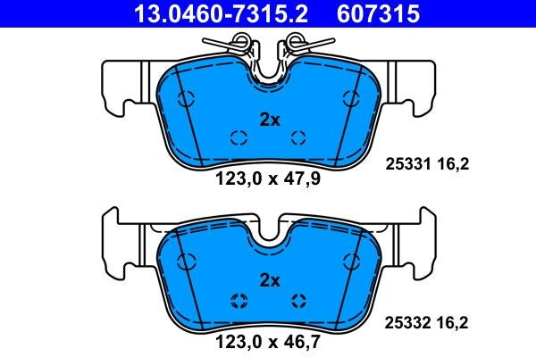 PASTIGLIA FRENO ATE 607315 - APPLICABILITA' BMW, MINI.