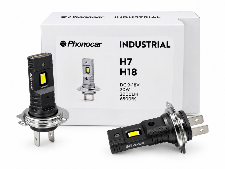 LAMPADE LED PHONOCAR INDUSTRIAL H7 / H18 – 20W – 2000 LUMEN – 6500K