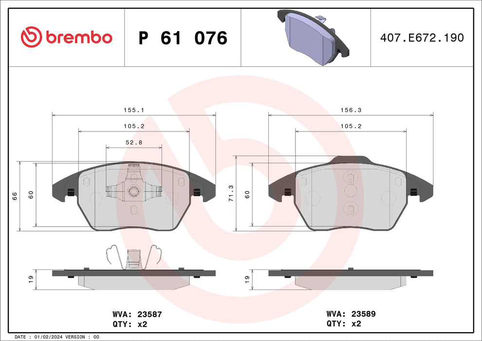 Pastiglia Brembo P 61 076 Prime Line