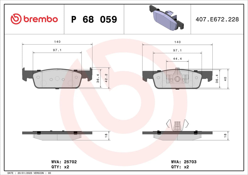 Pastiglia Brembo P 68 059 Prime Line