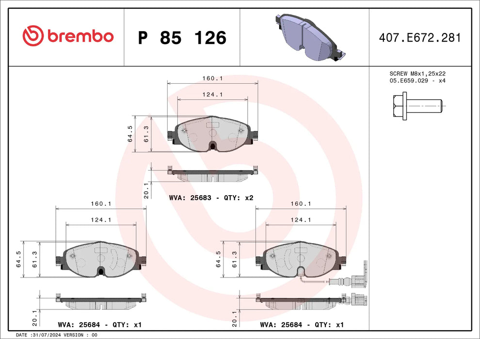Pastiglia Brembo P 85 126 Prime Line